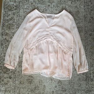 Loft Long Sleeve Textured Top Size Small